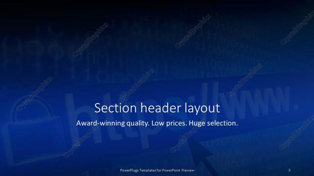 Section Header presentation slide layout
