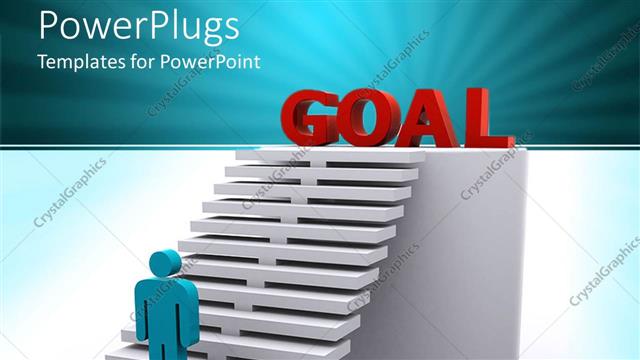  Presentation with order - A person to climb a number of stairs in order to reach his/her goal