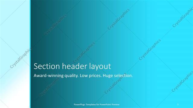 Section Header presentation slide layout