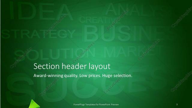 Section Header presentation slide layout