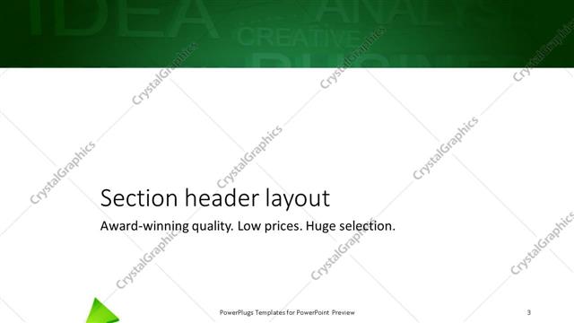 Section Header presentation slide layout