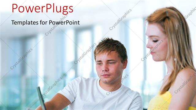  Presentation with windows - A person with his colleague and windows in background