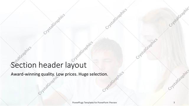 Section Header presentation slide layout