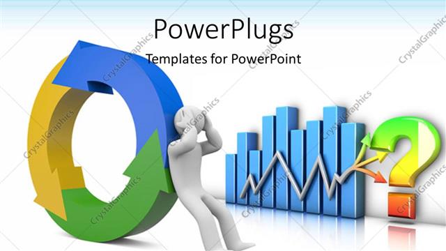  Presentation with circle - A person with a colorful circle with a bluish background