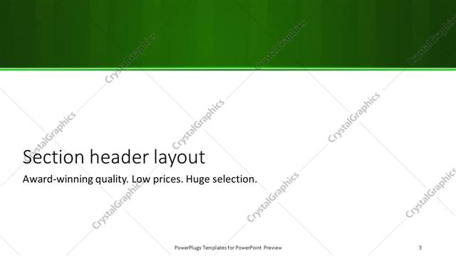 Section Header presentation slide layout