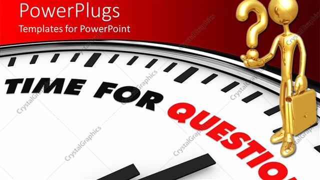  Presentation with questions - A person who is confused with a clock