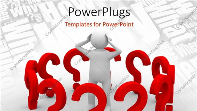  Presentation with words - A person who is confused with a lot of words in the background