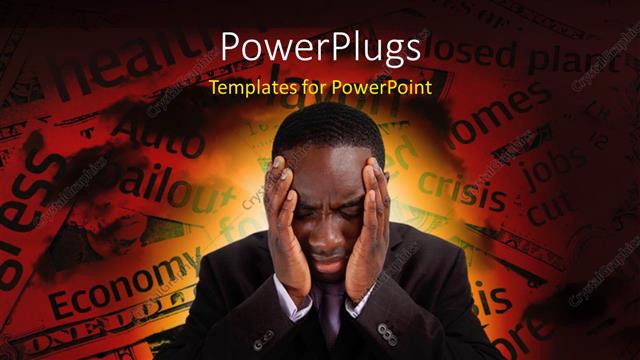  Presentation with hell - A person who is confused with a number of words in background