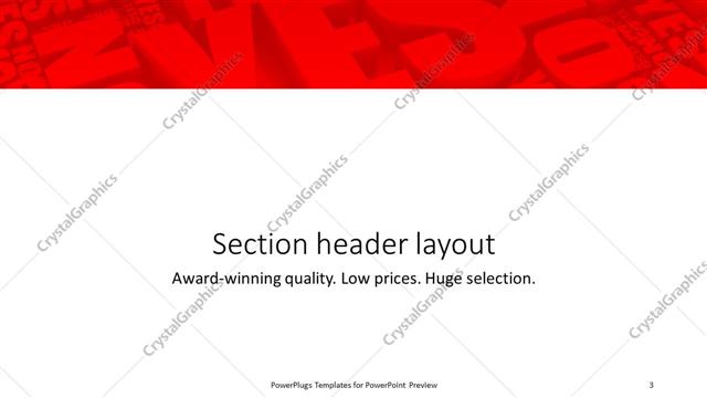 Section Header presentation slide layout