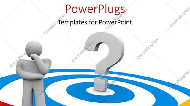  Presentation with target - A person who is confused with a question mark in the background