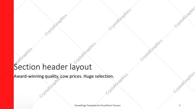 Section Header presentation slide layout