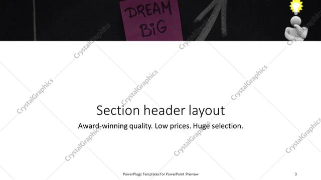 Section Header presentation slide layout