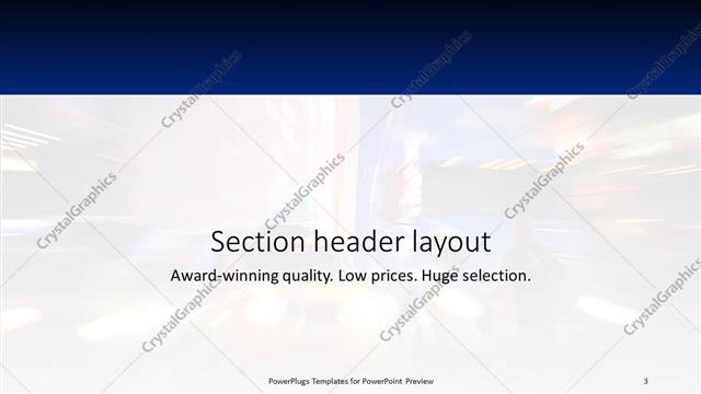 Section Header presentation slide layout