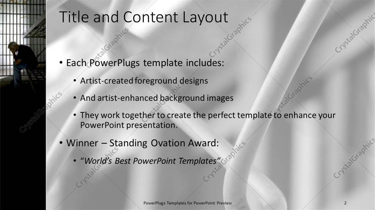 PowerPoint Template Person In Dark Prison Cell For Illegal Activity As 