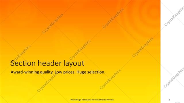 Section Header presentation slide layout