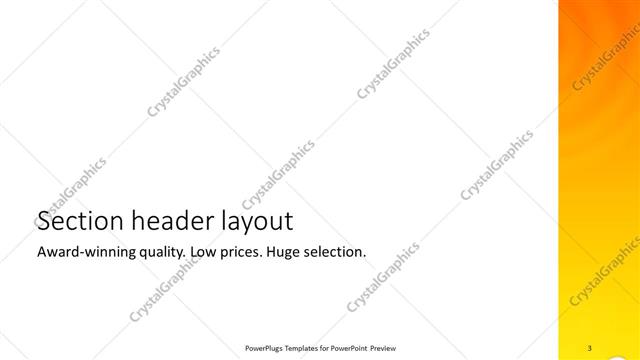 Section Header presentation slide layout