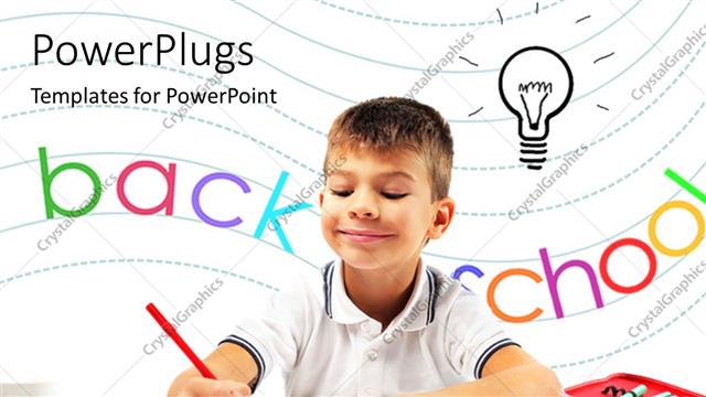  Presentation with homework - A person doing the homework with words in the background and place for text