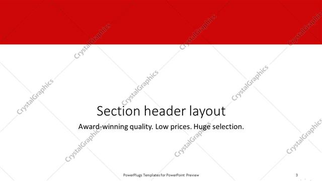 Section Header presentation slide layout
