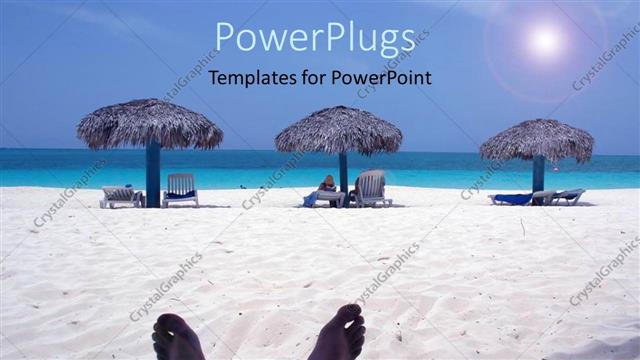  Presentation with sea - A person enjoying on the beach with sea in the background