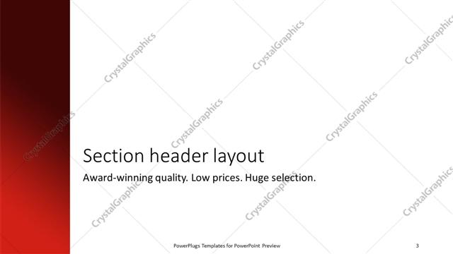 Section Header presentation slide layout