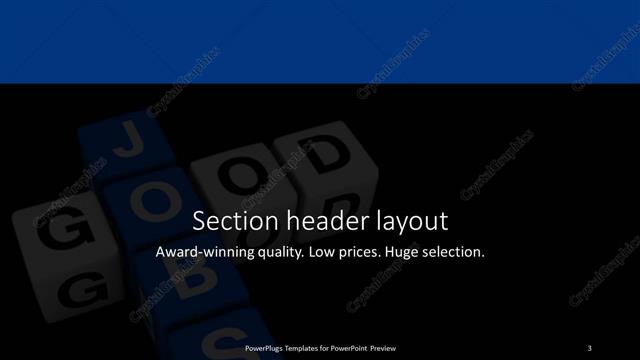 Section Header presentation slide layout