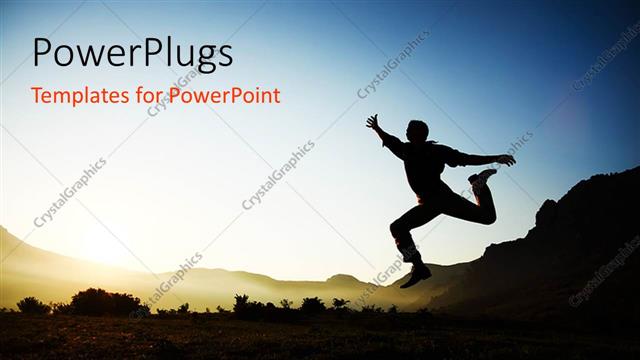  Presentation with mountains - A person exercising with mountains in the background