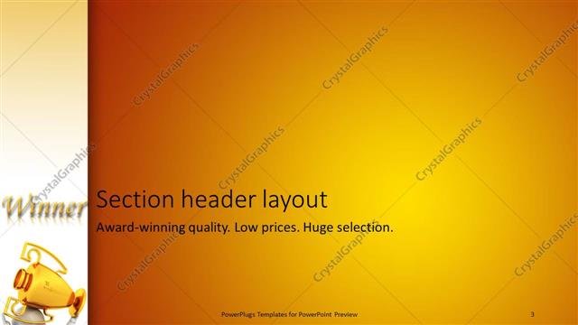 Section Header presentation slide layout
