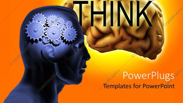  Presentation with mind - A person with gears instead of the mind