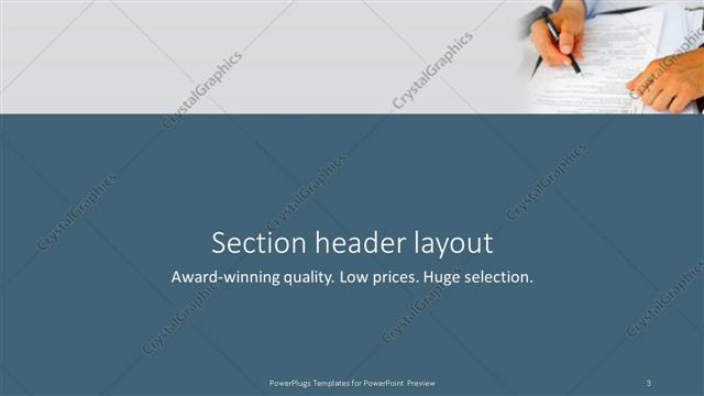 Section Header presentation slide layout