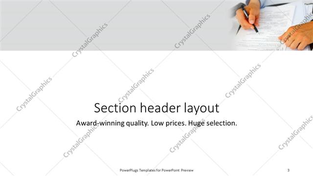 Section Header presentation slide layout