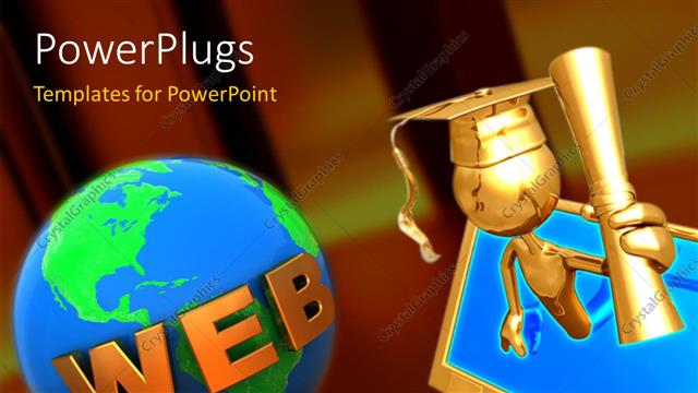  Presentation with graduation - A person with a graduation degree and a globe