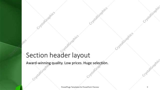 Section Header presentation slide layout