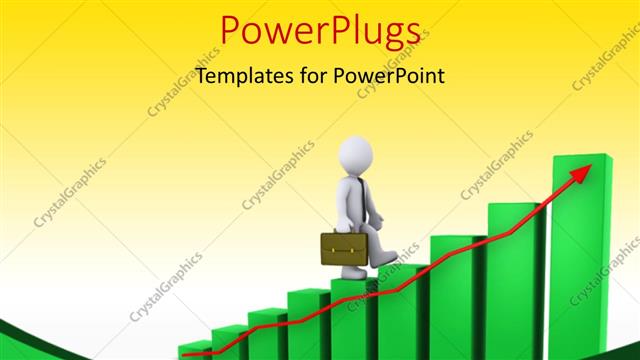  Presentation with walking - A person with a growth bar and yellowish background