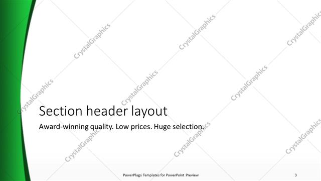 Section Header presentation slide layout