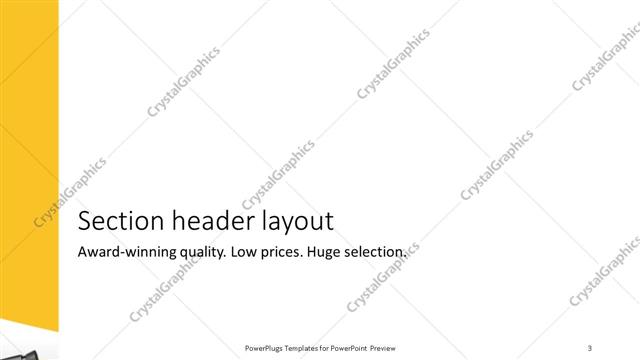 Section Header presentation slide layout