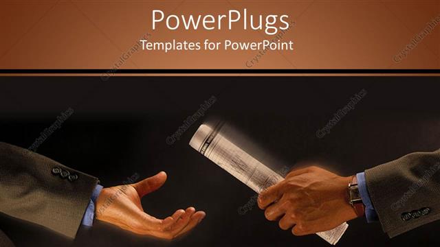  Presentation with business report - A person handing the report to another person