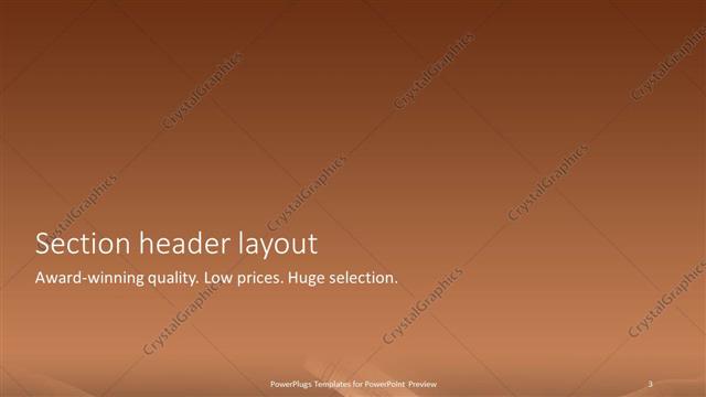 Section Header presentation slide layout