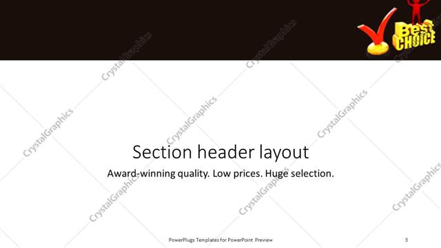 Section Header presentation slide layout