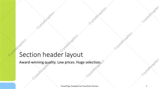 Section Header presentation slide layout
