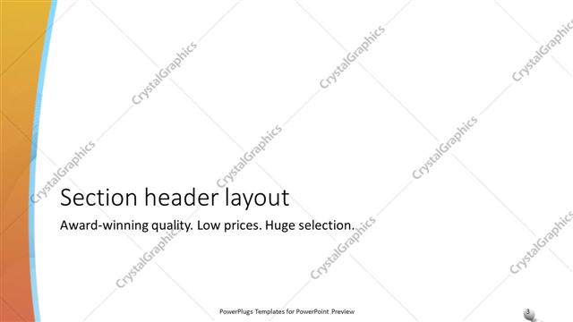 Section Header presentation slide layout