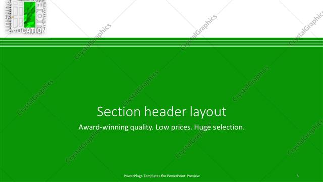 Section Header presentation slide layout
