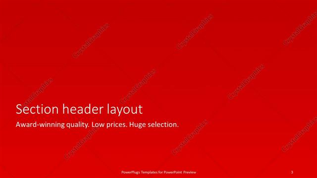 Section Header presentation slide layout