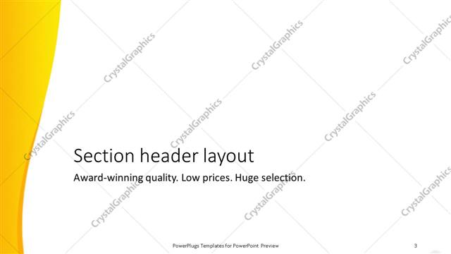 Section Header presentation slide layout
