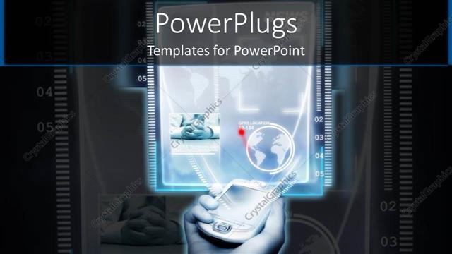  Presentation with future - A person holding a cellphone which contains a lot of applications