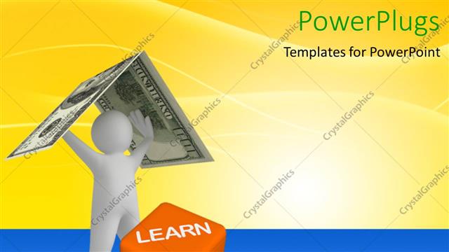  Presentation with lead - A person holding the dollar note with yellowish background