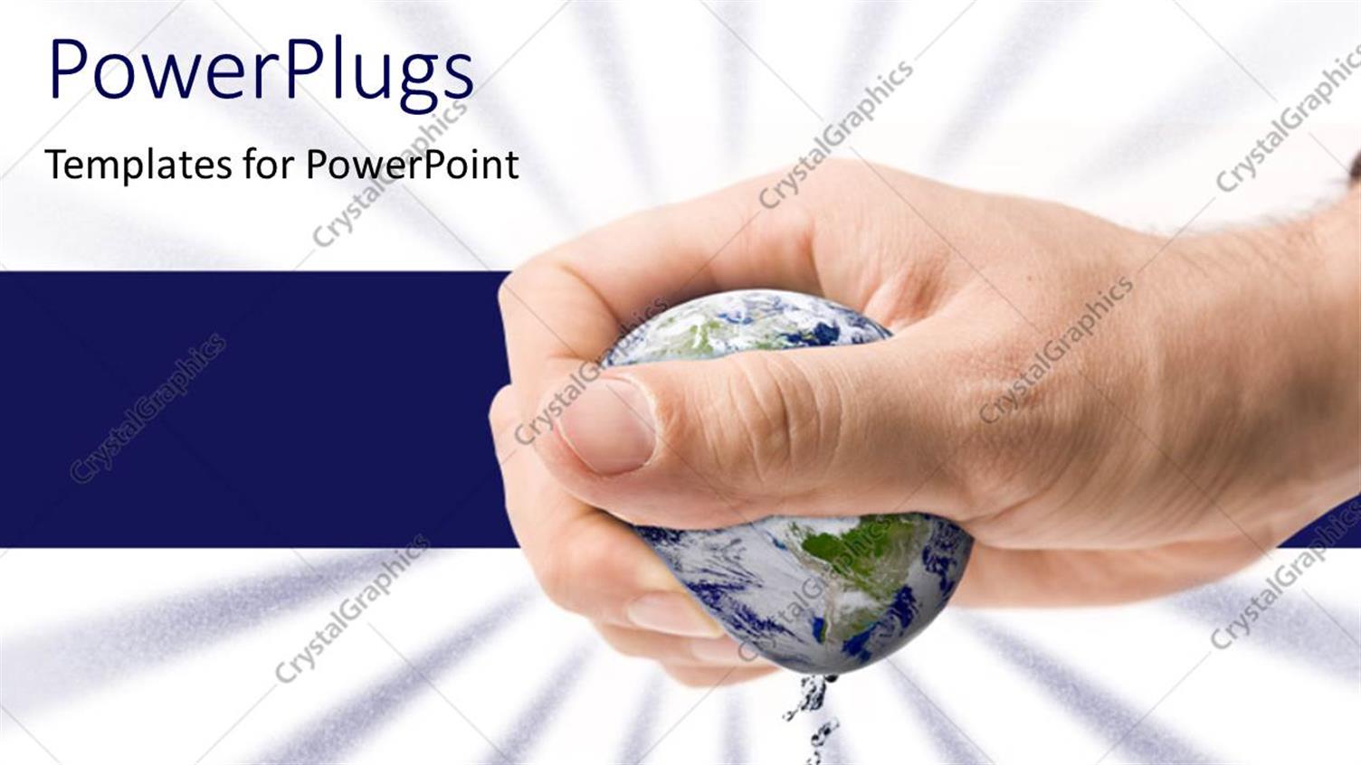 Featuring a Person Holding the Earth in his Hand with Bluish Background