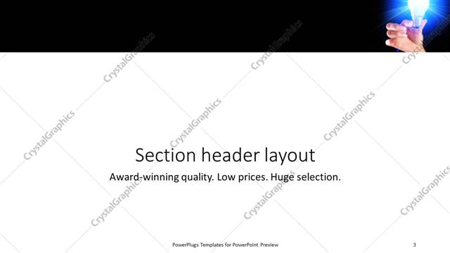 Section Header presentation slide layout