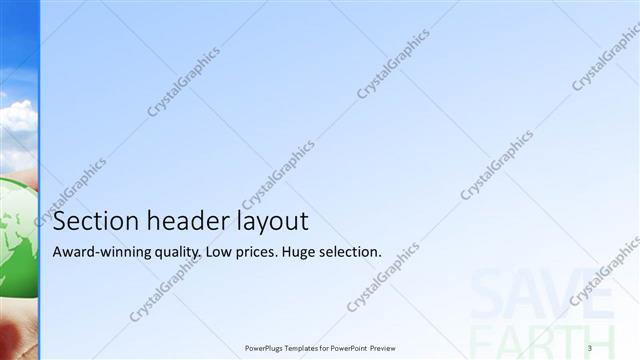 Section Header presentation slide layout