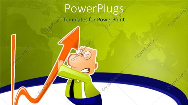  Presentation with growth - A person holding the growth arrow