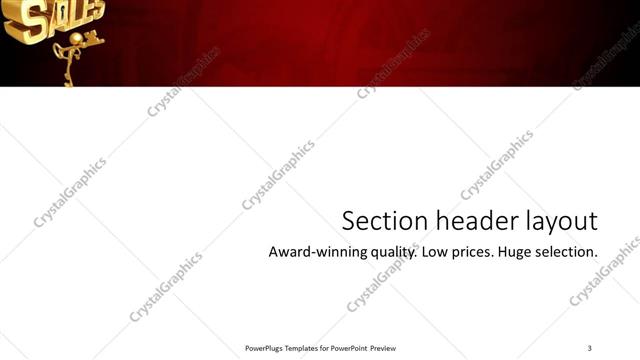 Section Header presentation slide layout